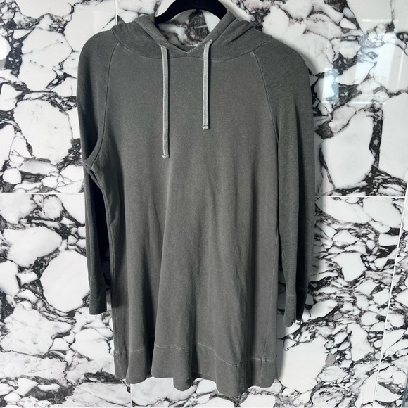 James Perse Olive Hooded Long Sleeve Sweater - Picture 5 of 7